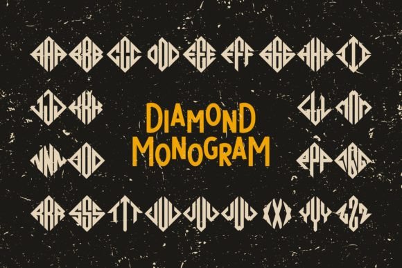 Diamond Monogram: The Three-Word Display Font for Distinctive Branding