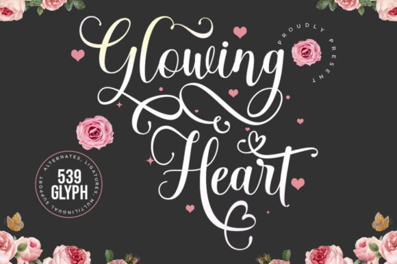 Glowing Heart: A Modern Calligraphic Font for Elegant Projects