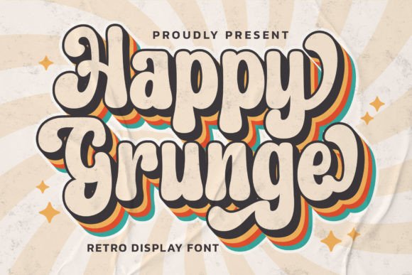 Happy Grunge: A Groovy Display Font for Bold Creators
